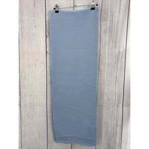 Texteis Penedo Throw Blanket 50x70 Robin Egg Blue Textured Crochet Trim Cotton